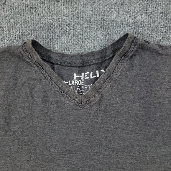 Helix Shirt Men's Size 2XL Gray V-Neck Short Sleeve Pullover Stretch Adult XXL - Picture 2 of 11